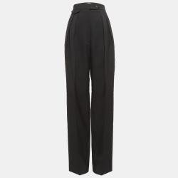 The Row Black Wool & Mohair Wide Leg Pants M