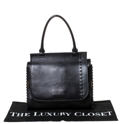 Pre Owned The Row Black Leather Top Handle Bag