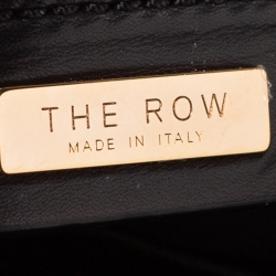 Pre Owned The Row Black Leather Top Handle Bag