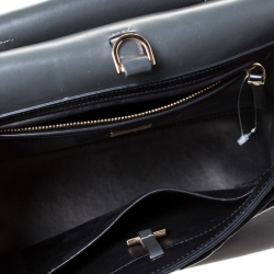Pre Owned The Row Black Leather Top Handle Bag