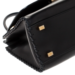 Pre Owned The Row Black Leather Top Handle Bag