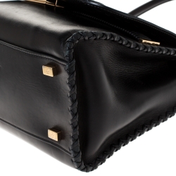 Pre Owned The Row Black Leather Top Handle Bag