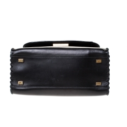 Pre Owned The Row Black Leather Top Handle Bag