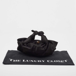 Pre Owned The Row Black Satin Knot Shoulder Bag