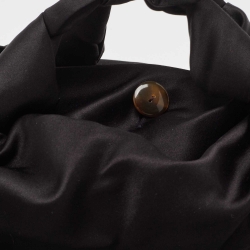 Pre Owned The Row Black Satin Knot Shoulder Bag