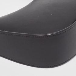 The Row Black Leather Half Moon Shoulder Bag