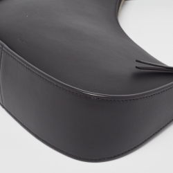 The Row Black Leather Half Moon Shoulder Bag