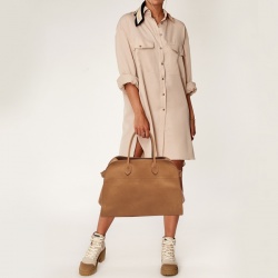 The Row Brown Leather Soft Margaux Bag