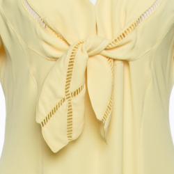 Thierry Mugler Vintage Yellow Cutout Tie Detail Maxi Dress M