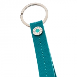 Tiffany & Co. Turquoise Leather Snap Loop Keychain
