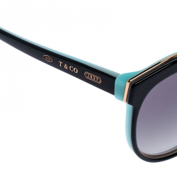 Pre Owned Tiffany & Co. Turquoise Blue/ Grey Gradient TF 4146 Round Sunglasses