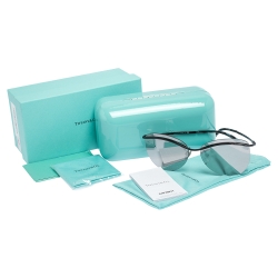 Pre Owned Tiffany & Co.Black/Silver Mirror TF 3057 Rimless Sunglasses