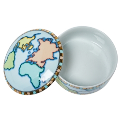 Tiffany & Co. Porcelain World Map Trinket Jewelry Box