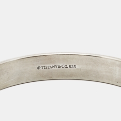 Pre Owned Tiffany & Co. Locks Diamond Sterling Silver Bangle Bracelet