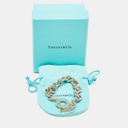 Pre Owned Tiffany & Co. Return to Tiffany Heart Tag Sterling Silver Toggle Bracelet