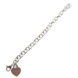 Pre Owned Tiffany & Co. Return to Tiffany Heart Tag Charm Bracelet 21CM
