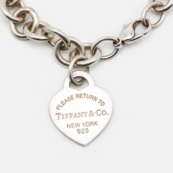 Tiffany & Co. Return To Tiffany Blue Enamel Heart Tag & Silver Bracelet