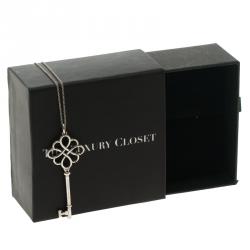 Pre Owned Tiffany & Co. Key Knot Silver Pendant Necklace