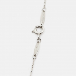 Pre Owned Tiffany & Co. Elsa Peretti  Open Heart Diamond Sterling Silver Necklace