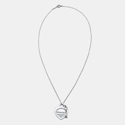 Pre Owned Tiffany & Co. Return To Tiffany Heart Tag Key Sterling Silver Pendant Necklace