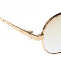 Pre Owned Tiffany Silver Gold TF 3051-B Aviator Sunglasses
