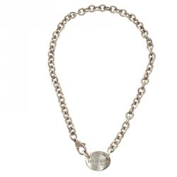 Pre Owned Tiffany & Co Return To Tiffany Oval Tag Silver Necklace