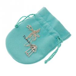 Pre Owned Tiffany & Co. Three Key Silver Pendant Necklace