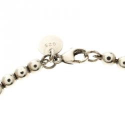 Pre Owned Tiffany & Co. Return To Tiffany Heart Tag Rose Gold & Silver Bead Bracelet