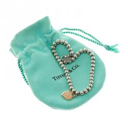 Pre Owned Tiffany & Co. Return To Tiffany Heart Tag Rose Gold & Silver Bead Bracelet
