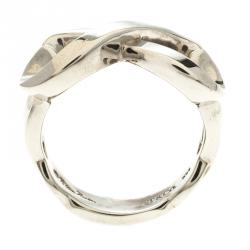 Pre Owned Tiffany & Co. Paloma Picasso Double Loving Heart Silver Ring Size 50.5