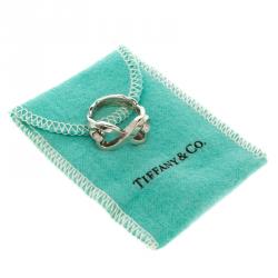Pre Owned Tiffany & Co. Paloma Picasso Double Loving Heart Silver Ring Size 50.5