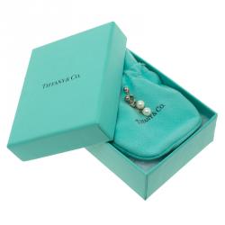 Pre Owned Tiffany & Co. Ziegfeld Collection Cultured Pearl Silver Drop Earrings