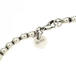 Pre Owned Tiffany & Co. Return to Tiffany Round Tag Silver Bead Bracelet