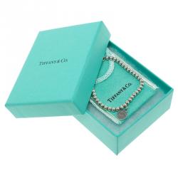 Pre Owned Tiffany & Co. Return to Tiffany Round Tag Silver Bead Bracelet