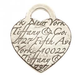 Pre Owned Tiffany & Co. Fifth Avenue New York Note Heart Silver Pendant Charm