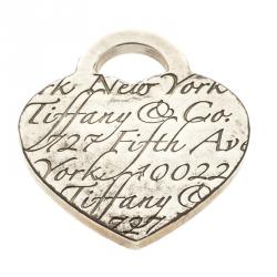 Pre Owned Tiffany & Co. Fifth Avenue New York Note Heart Silver Pendant Charm
