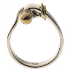 Pre Owned Tiffany & Co. Yellow Gold & Silver Ring Size 50.5