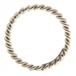 Pre Owned Tiffany & Co. Twist Silver Narrow Band Ring Size 55