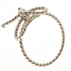 Pre Owned Tiffany & Co. Twist Bow Silver Ring Size 53