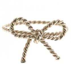 Pre Owned Tiffany & Co. Twist Bow Silver Ring Size 53