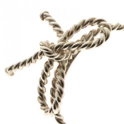 Pre Owned Tiffany & Co. Twist Bow Silver Ring Size 53