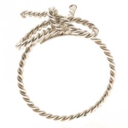 Pre Owned Tiffany & Co. Twist Bow Silver Ring Size 53
