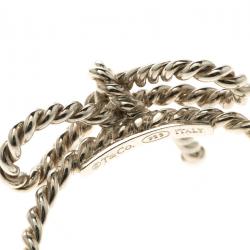 Pre Owned Tiffany & Co. Twist Bow Silver Ring Size 53