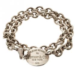 Pre Owned Tiffany & Co. Return to Tiffany Oval Tag Silver Necklace