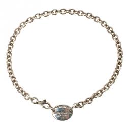 Pre Owned Tiffany & Co. Return to Tiffany Oval Tag Silver Necklace