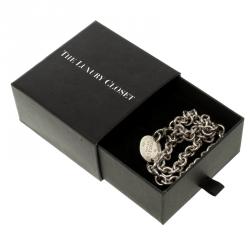 Pre Owned Tiffany & Co. Return to Tiffany Oval Tag Silver Necklace