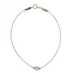 Pre Owned Tiffany & Co. Elsa Peretti Color By The Yard Pink Sapphire Silver Bracelet