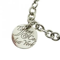 Tiffany & Co. Tiffany Note & Shopping Bag Charm Silver Bracelet