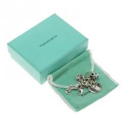 Tiffany & Co. Tiffany Note & Shopping Bag Charm Silver Bracelet