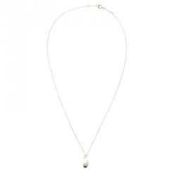 Pre Owned Tiffany Elsa Peretti Teardrop Silver Pendant Chain Necklace